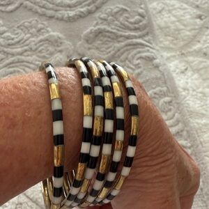 Elegant Budha Gold and Black Bangle Set